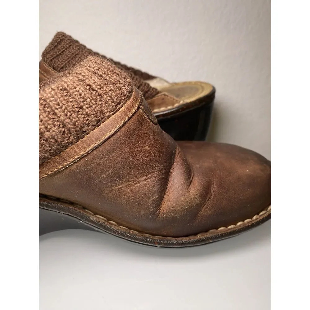 UGG Gael 3085 Brown Distressed Nubuck Leather Mules Wedges Slides Size 8 Used - Picture 12 of 16